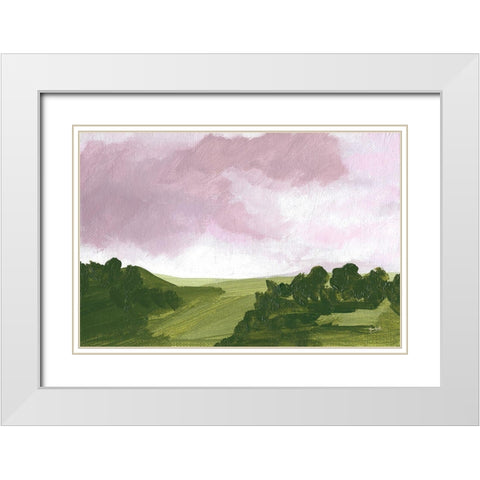 Country Lane White Modern Wood Framed Art Print with Double Matting by Mack, Lynn