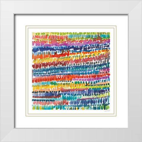 Colorful Patterns III White Modern Wood Framed Art Print with Double Matting by Warrick, Cheryl
