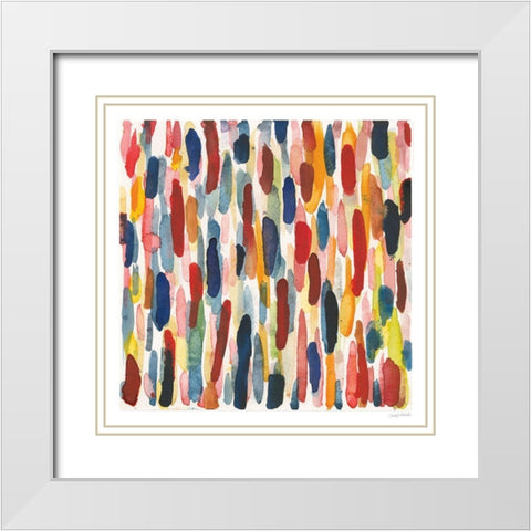 Colorful Patterns IX White Modern Wood Framed Art Print with Double Matting by Warrick, Cheryl