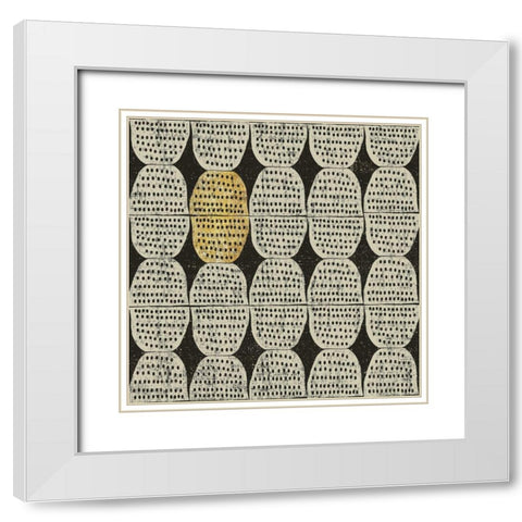 Kitchen Play Pattern II BWG White Modern Wood Framed Art Print with Double Matting by Warrick, Cheryl