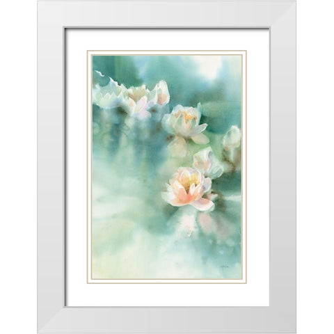 Water Lily I White Modern Wood Framed Art Print with Double Matting by Pete, Katrina