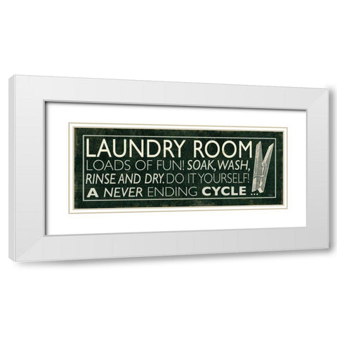 Laundry Room I White Modern Wood Framed Art Print with Double Matting by Pela Studio