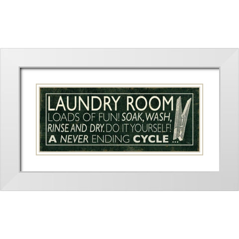 Laundry Room I White Modern Wood Framed Art Print with Double Matting by Pela Studio