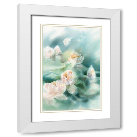 Water Lily II White Modern Wood Framed Art Print with Double Matting by Pete, Katrina