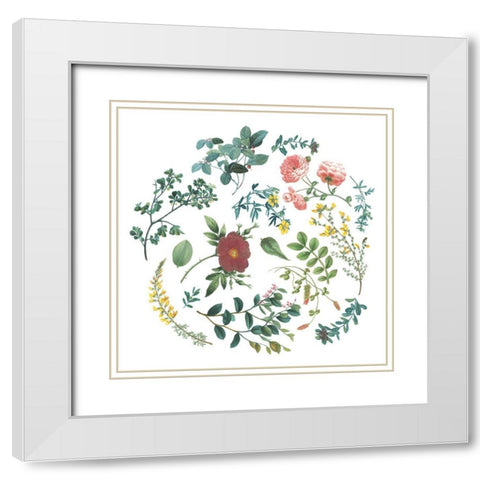 Victorian Garden Bright II White Modern Wood Framed Art Print with Double Matting by Wild Apple Portfolio