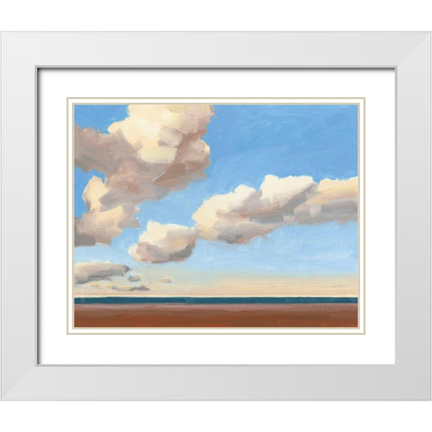 Seascape III White Modern Wood Framed Art Print with Double Matting by Wiens, James