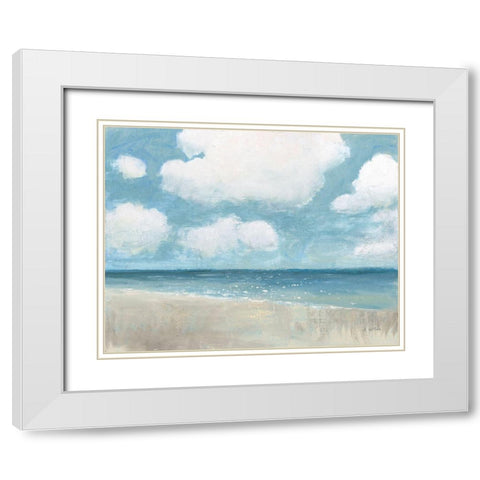 Seascape IV White Modern Wood Framed Art Print with Double Matting by Wiens, James