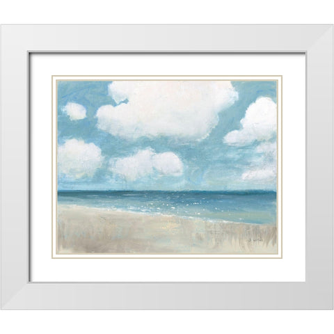 Seascape IV White Modern Wood Framed Art Print with Double Matting by Wiens, James