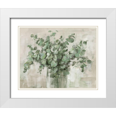 Scented Eucalyptus Neutral White Modern Wood Framed Art Print with Double Matting by Nai, Danhui