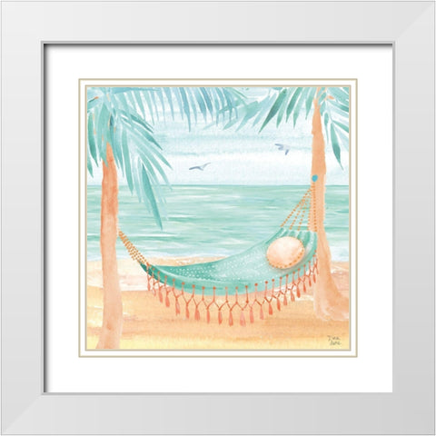 Ocean Breeze IV White Modern Wood Framed Art Print with Double Matting by June, Dina