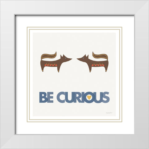 Curious White Modern Wood Framed Art Print with Double Matting by Charro, Mercedes Lopez