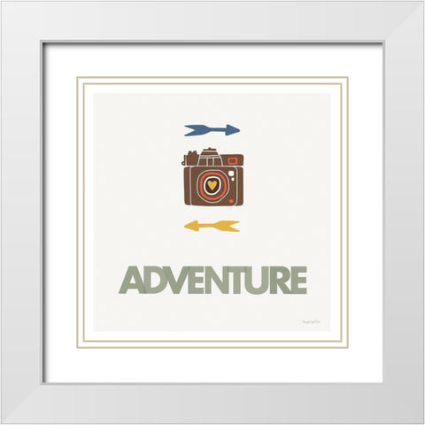 Adventure White Modern Wood Framed Art Print with Double Matting by Charro, Mercedes Lopez