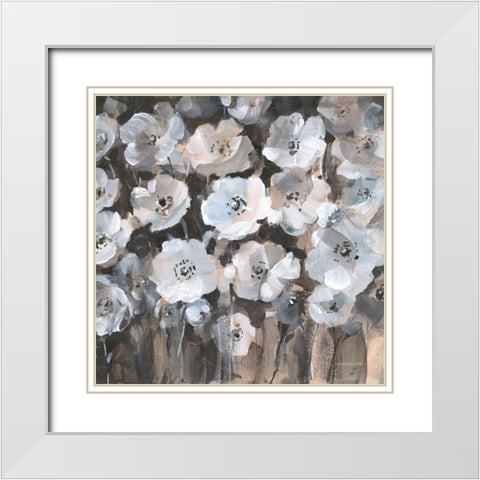 Malmo Blossoms White Modern Wood Framed Art Print with Double Matting by Nai, Danhui