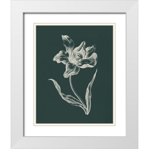 Eden Tulips I White Modern Wood Framed Art Print with Double Matting by Wild Apple Portfolio
