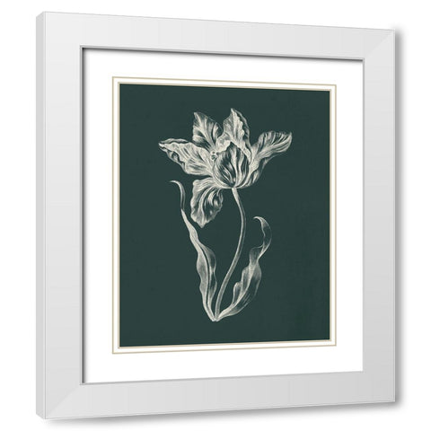 Eden Tulips II White Modern Wood Framed Art Print with Double Matting by Wild Apple Portfolio