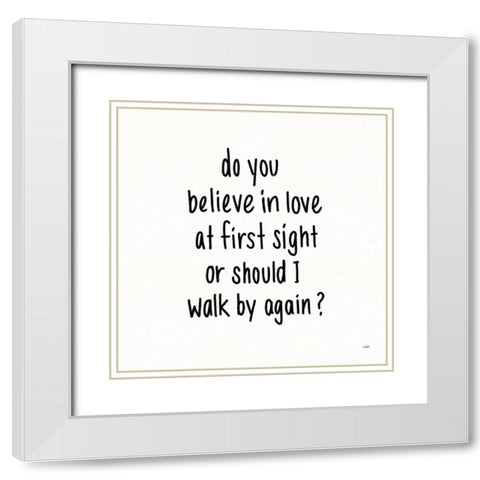 Pickup Lines I White Modern Wood Framed Art Print with Double Matting by York, Leah