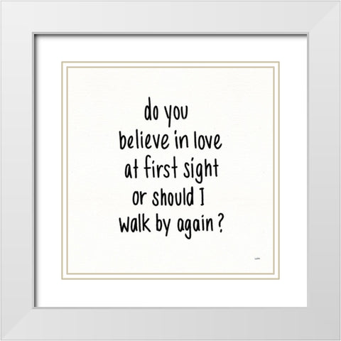 Pickup Lines I White Modern Wood Framed Art Print with Double Matting by York, Leah