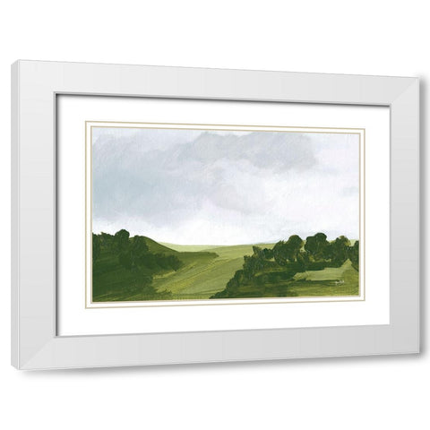 Country Lane Blue Sky White Modern Wood Framed Art Print with Double Matting by Mack, Lynn