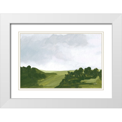 Country Lane Blue Sky White Modern Wood Framed Art Print with Double Matting by Mack, Lynn