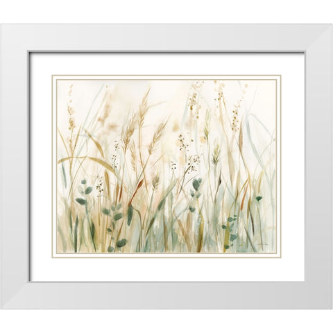 In the Meadow White Modern Wood Framed Art Print with Double Matting by Pete, Katrina