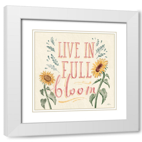 Sunflower Season VI Bright White Modern Wood Framed Art Print with Double Matting by Penner, Janelle