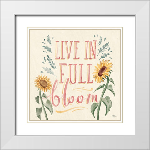 Sunflower Season VI Bright White Modern Wood Framed Art Print with Double Matting by Penner, Janelle