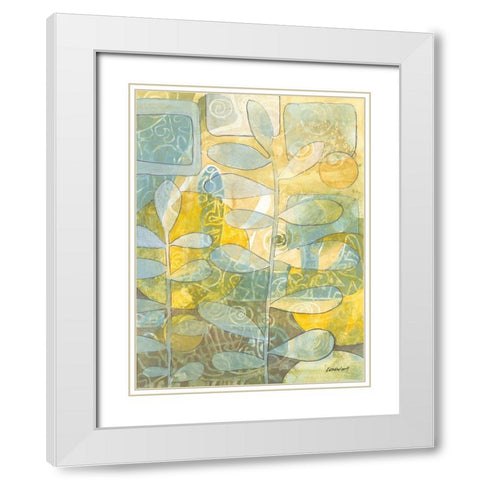 Rising Green I White Modern Wood Framed Art Print with Double Matting by Lovell, Kathrine