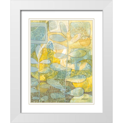 Rising Green I White Modern Wood Framed Art Print with Double Matting by Lovell, Kathrine