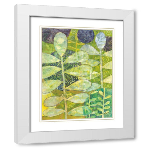 Rising Green III White Modern Wood Framed Art Print with Double Matting by Lovell, Kathrine