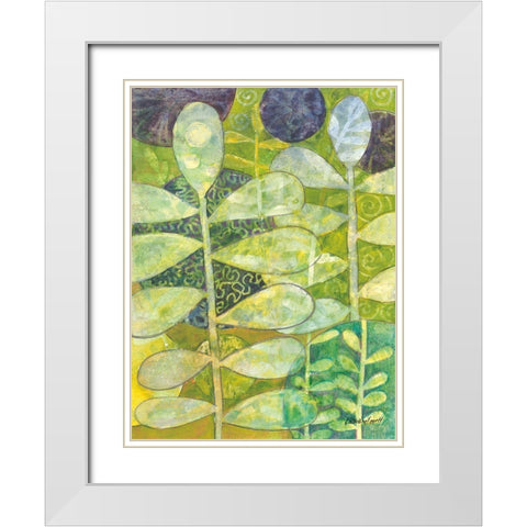 Rising Green III White Modern Wood Framed Art Print with Double Matting by Lovell, Kathrine