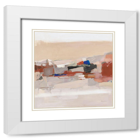 Moab Neutral White Modern Wood Framed Art Print with Double Matting by Munger, Pamela