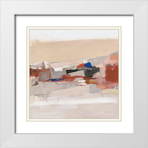 Moab Neutral White Modern Wood Framed Art Print with Double Matting by Munger, Pamela