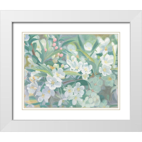 Blossoms White Modern Wood Framed Art Print with Double Matting by Wiens, James