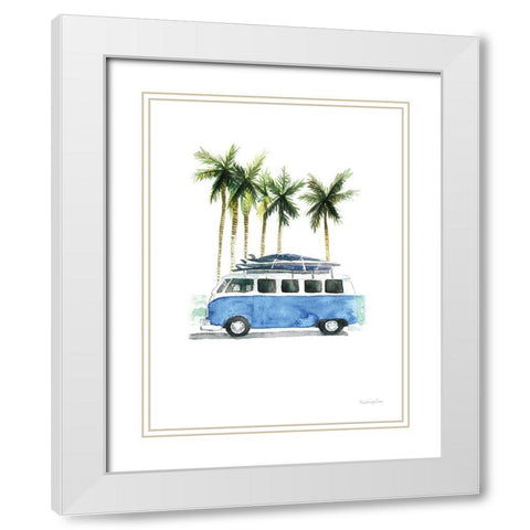 Surf Days II No Words Crop White Modern Wood Framed Art Print with Double Matting by Charro, Mercedes Lopez