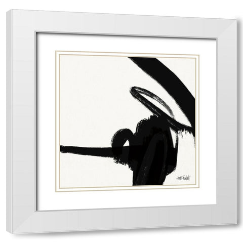 Black and White Abstract II White Modern Wood Framed Art Print with Double Matting by Tavoletti, Anne
