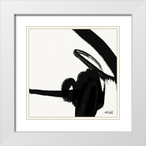 Black and White Abstract II White Modern Wood Framed Art Print with Double Matting by Tavoletti, Anne