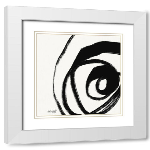 Black and White Abstract III White Modern Wood Framed Art Print with Double Matting by Tavoletti, Anne