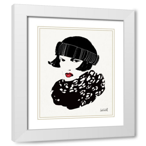 Beret and Scarf II White Modern Wood Framed Art Print with Double Matting by Tavoletti, Anne