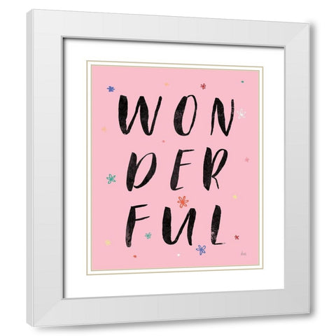 Colorful Bold Words I White Modern Wood Framed Art Print with Double Matting by Marshall, Laura