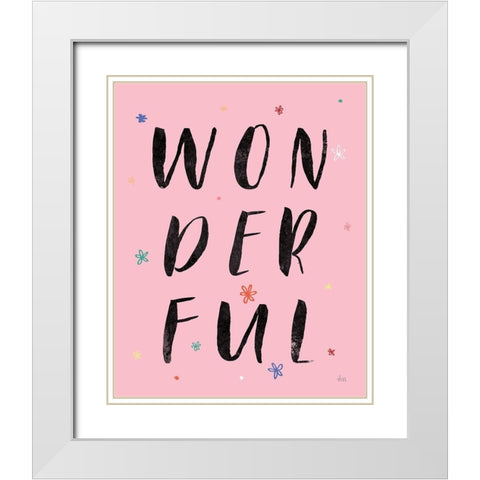 Colorful Bold Words I White Modern Wood Framed Art Print with Double Matting by Marshall, Laura