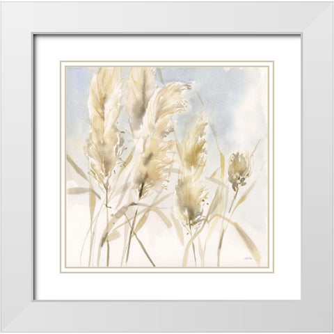 Pampas Grasses White Modern Wood Framed Art Print with Double Matting by Pete, Katrina