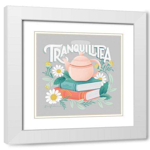 Tea Time I White Modern Wood Framed Art Print with Double Matting by Graham, Gia