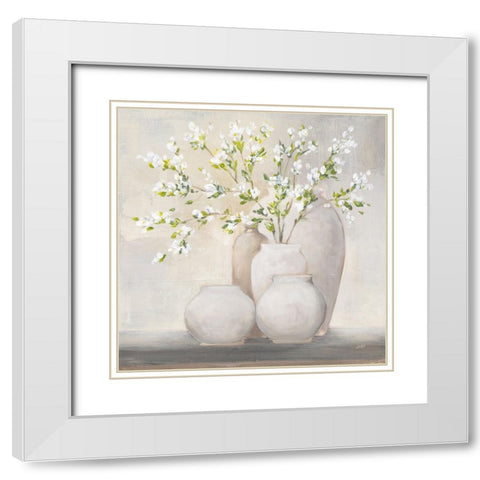 Spring Still Life White Modern Wood Framed Art Print with Double Matting by Purinton, Julia