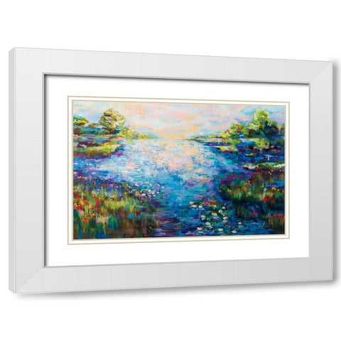 Monet Day White Modern Wood Framed Art Print with Double Matting by Vertentes, Jeanette