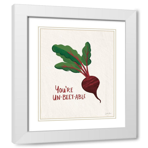 Veggie Fun I White Modern Wood Framed Art Print with Double Matting by Penner, Janelle