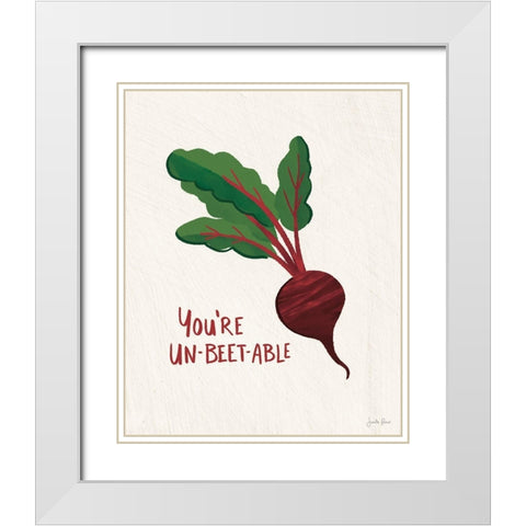 Veggie Fun I White Modern Wood Framed Art Print with Double Matting by Penner, Janelle