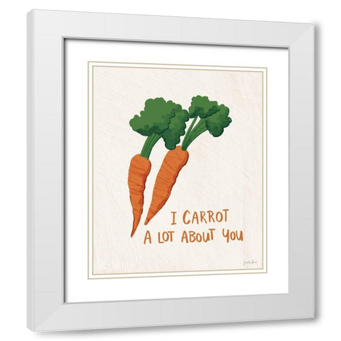 Veggie Fun II White Modern Wood Framed Art Print with Double Matting by Penner, Janelle