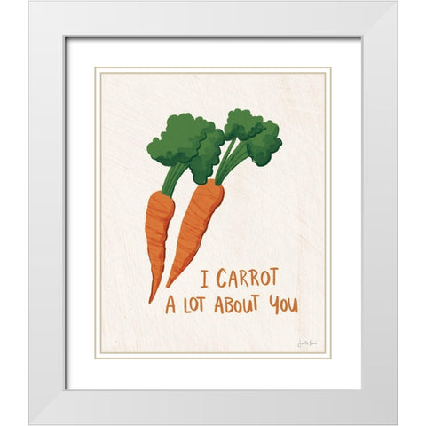Veggie Fun II White Modern Wood Framed Art Print with Double Matting by Penner, Janelle