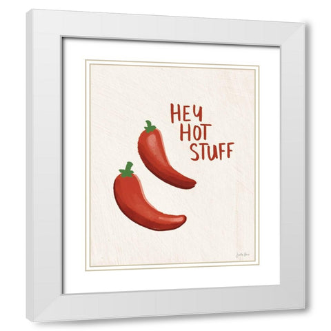 Veggie Fun IV White Modern Wood Framed Art Print with Double Matting by Penner, Janelle