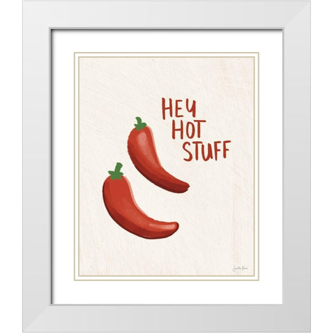 Veggie Fun IV White Modern Wood Framed Art Print with Double Matting by Penner, Janelle
